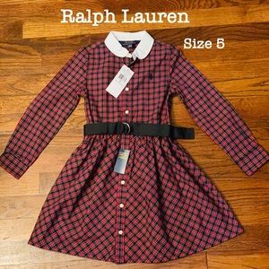 NWT.  Ralph Lauren plaid girl’s dress.